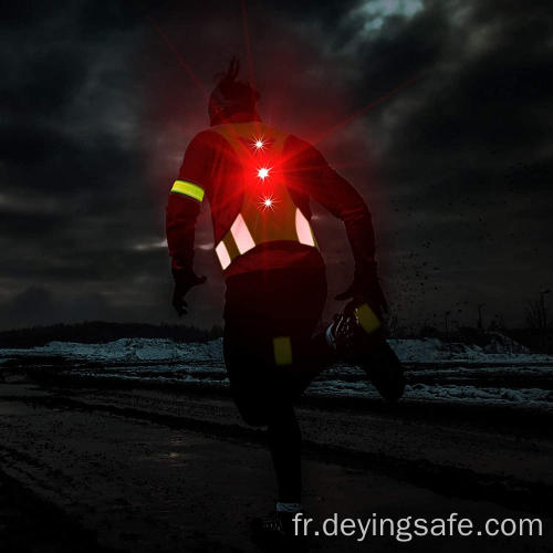 Gilet de course réfléchissant à LED Sécurité durable réglable